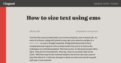 Screenshot of How to size text using ems