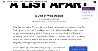 Screenshot of A Dao of Web Design