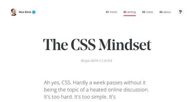 Screenshot of The CSS Mindset
