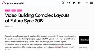 Screenshot of Building Complex Layouts with CSS Grid