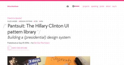 Screenshot of Pantsuit: The Hillary Clinton UI pattern library