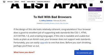 Screenshot of To Hell With Bad Browsers