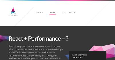 Screenshot of React + Performance = ?