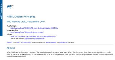 Screenshot of HTML Design Principles