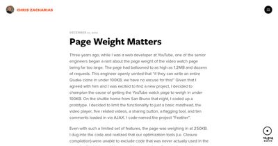 Screenshot of Page Weight Matters