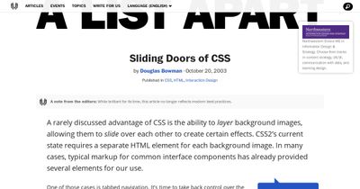 Screenshot of Sliding Doors of CSS