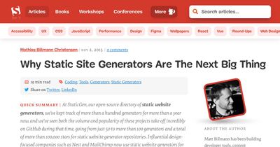 Screenshot of Why Static Site Generators Are The Next Big Thing