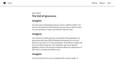 Screenshot of The Veil of Ignorance