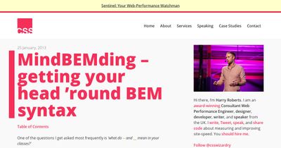 Screenshot of MindBEMding – getting your head ’round BEM syntax
